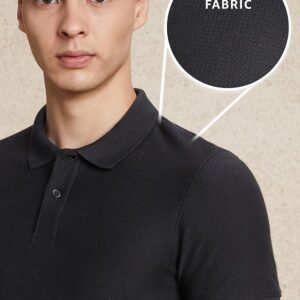 Amazon Brand - Symbol Men's Cotton Rich Textured Polo Tshirts